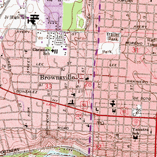 Topographic Map of Brownsville, FL