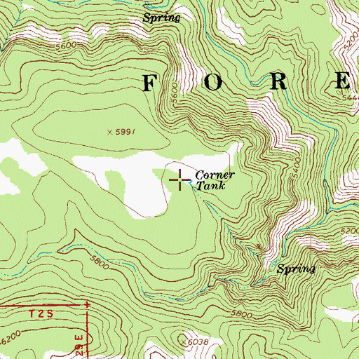 Topographic Map of Corner Tank, AZ
