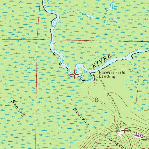 Topographic Map of Broxson Branch, FL