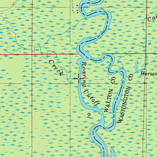 Topographic Map of Bruce Creek, FL