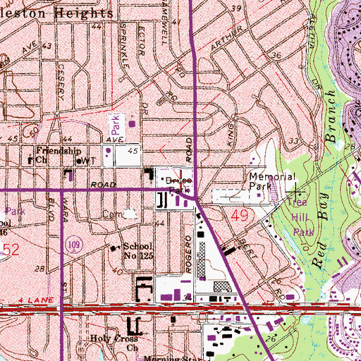 Topographic Map of Bruce Park, FL