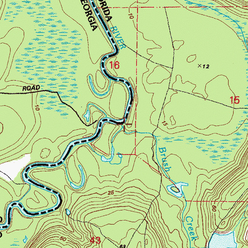 Topographic Map of Brush Creek, FL