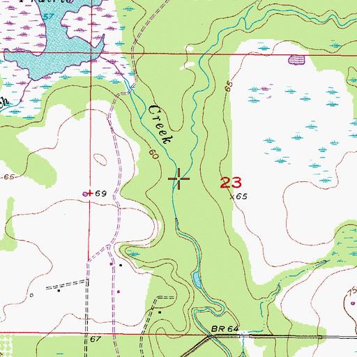 Topographic Map of Brushy Creek, FL