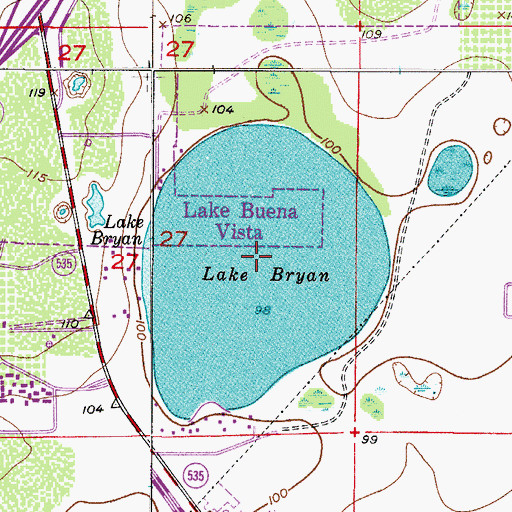 Topographic Map of Lake Bryan, FL
