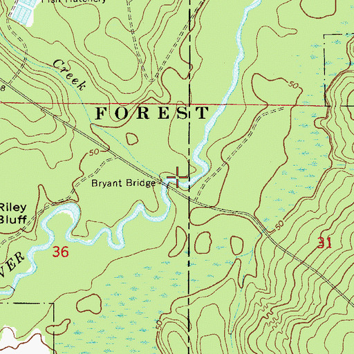 Topographic Map of Bryant Bridge, FL