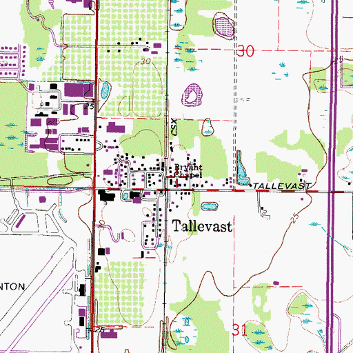 Topographic Map of Bryant Chapel, FL