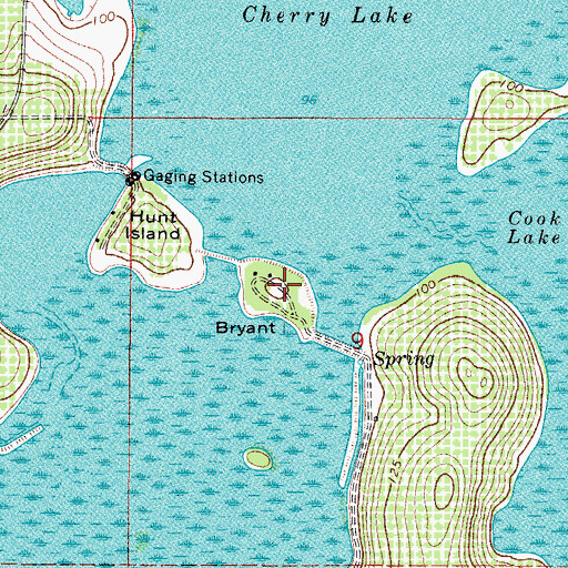 Topographic Map of Bryant Island, FL