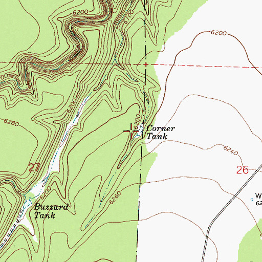 Topographic Map of Corner Tank, AZ
