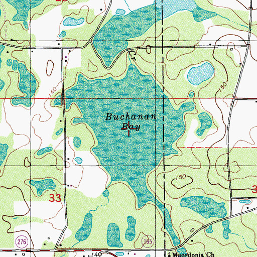 Topographic Map of Buchanan Bay, FL