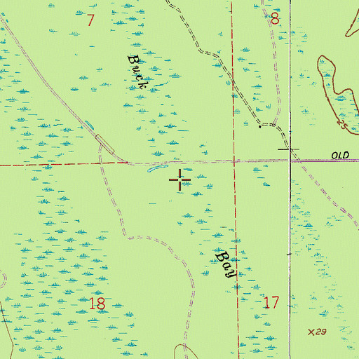 Topographic Map of Buck Bay, FL