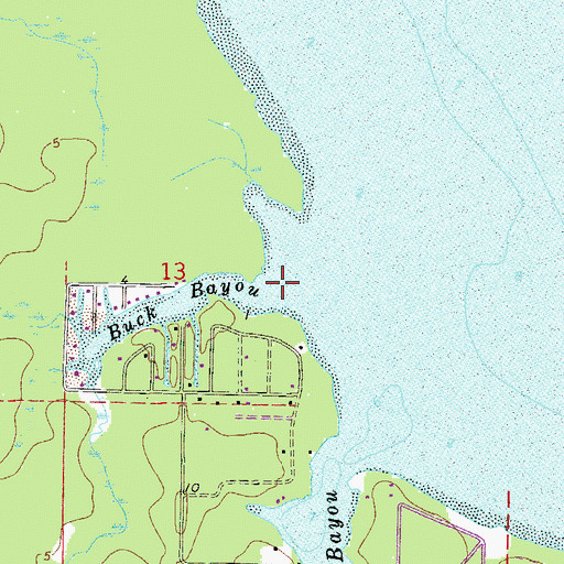 Topographic Map of Buck Bayou, FL