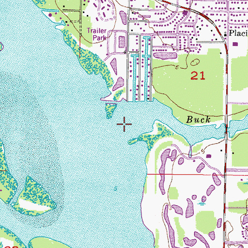 Topographic Map of Buck Creek, FL