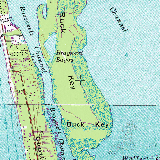 Topographic Map of Buck Key, FL