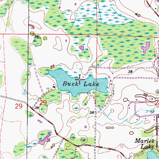 Topographic Map of Buck Lake, FL