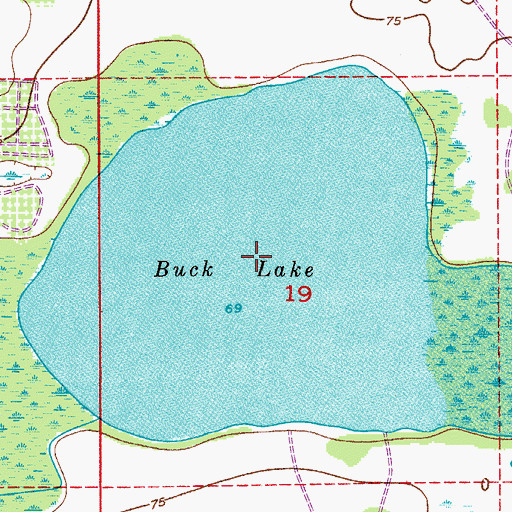 Topographic Map of Buck Lake, FL