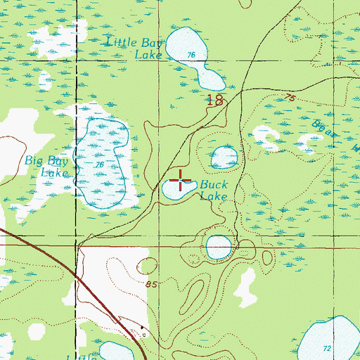 Topographic Map of Buck Lake, FL