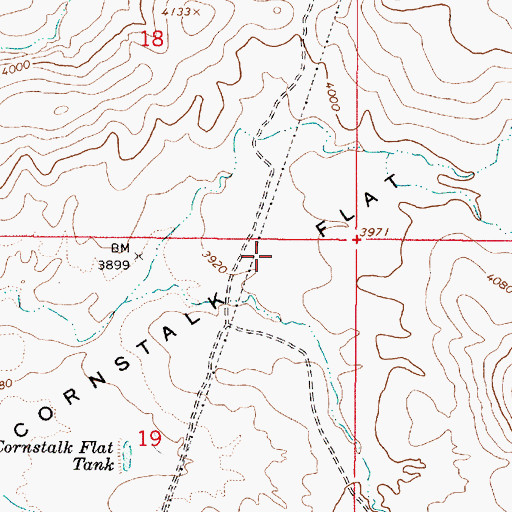 Topographic Map of Cornstalk Flat, AZ
