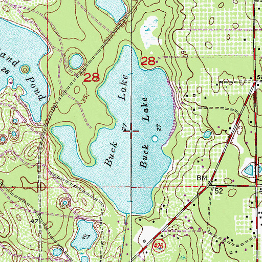 Topographic Map of Buck Lake, FL