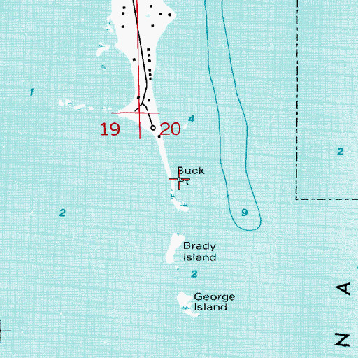 Topographic Map of Buck Point, FL