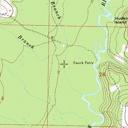 Topographic Map of Buckhannon Branch, FL
