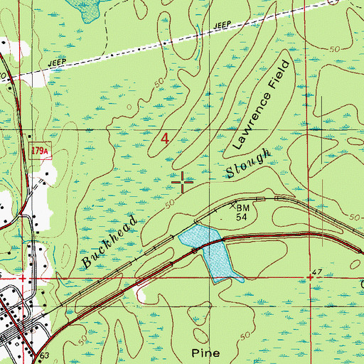 Topographic Map of Buckhead Slough, FL
