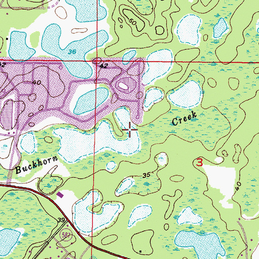 Topographic Map of Buckhorn Creek, FL