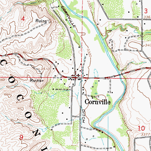 Topographic Map of Cornville, AZ
