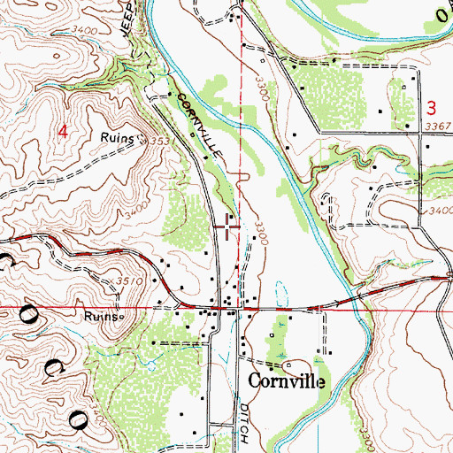 Topographic Map of Cornville Ditch, AZ