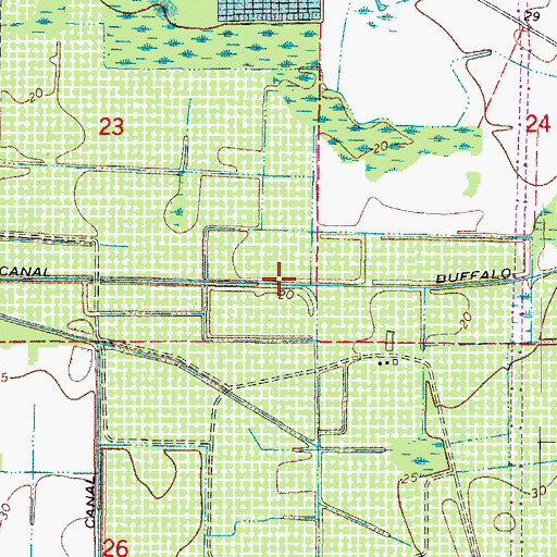 Topographic Map of Buffalo Canal, FL