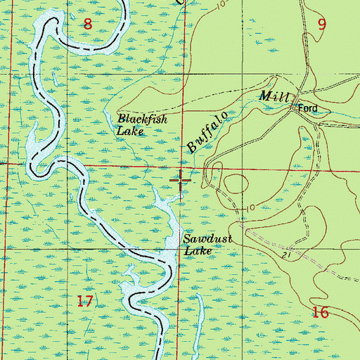 Topographic Map of Buffalo Mill Creek, FL