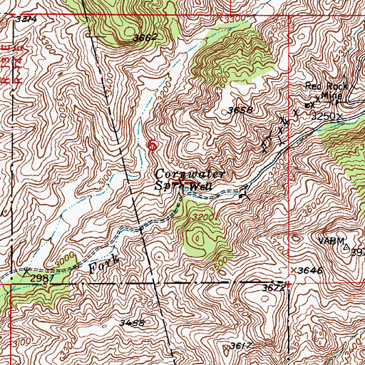 Topographic Map of Cornwater Spring, AZ