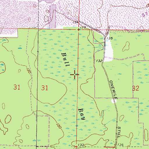 Topographic Map of Bull Bay, FL