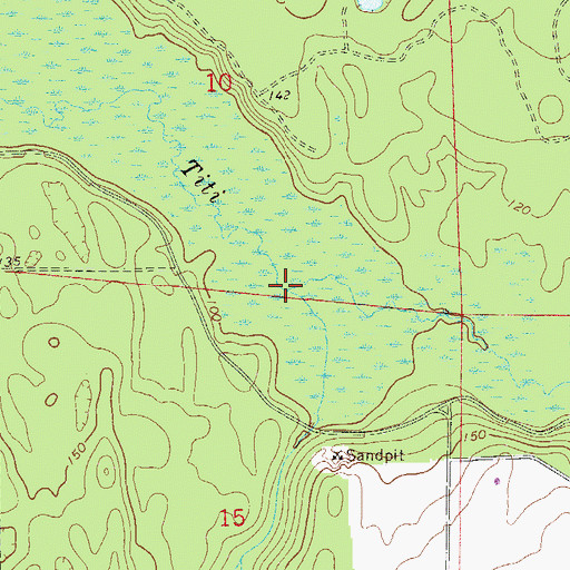 Topographic Map of Bull Creek, FL