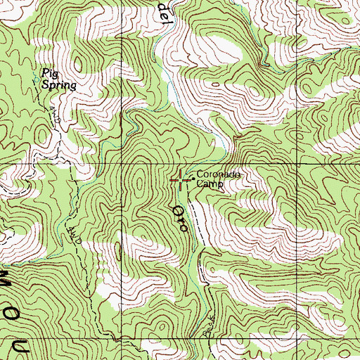 Topographic Map of Coronado Camp, AZ