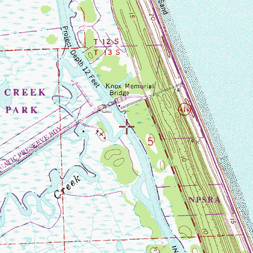 Topographic Map of Bulow Creek, FL
