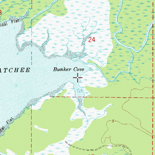 Topographic Map of Bunker Cove, FL