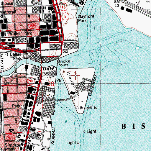 Topographic Map of Burlingame Island, FL