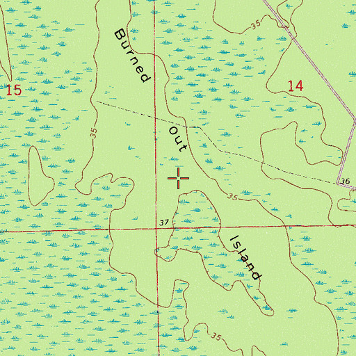 Topographic Map of Burned Out Island, FL