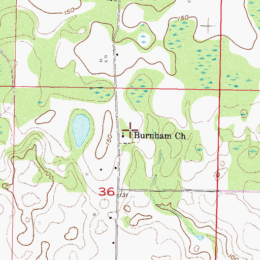 Topographic Map of Burnham Church, FL