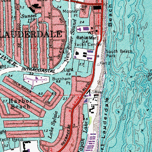 Topographic Map of Burnham Point, FL