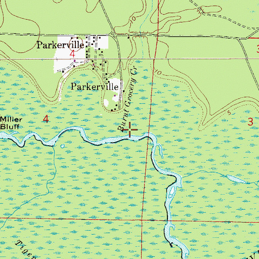 Topographic Map of Burnt Grocery Creek, FL