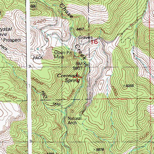 Topographic Map of Coronado Spring, AZ