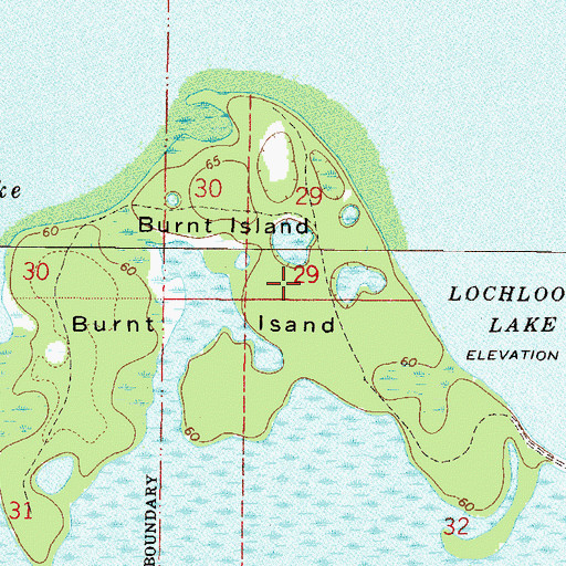 Topographic Map of Burnt Island, FL