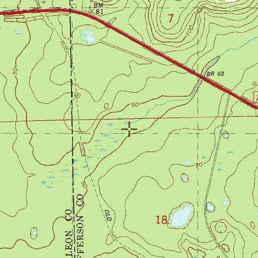 Topographic Map of Burnt Mill Creek, FL