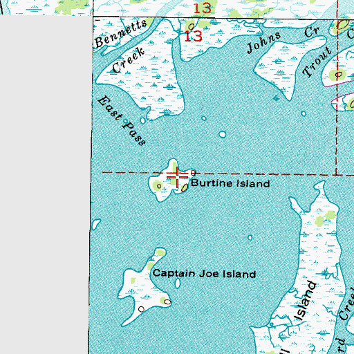 Topographic Map of Burtine Island, FL