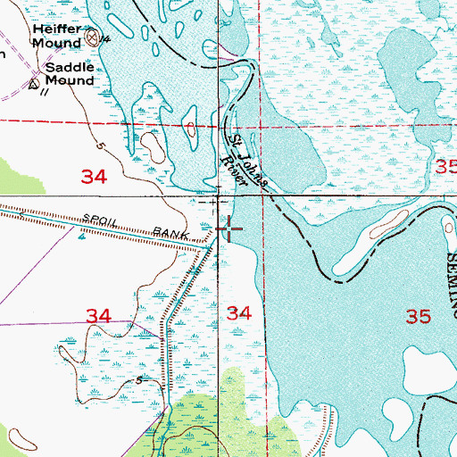 Topographic Map of Buscombe Creek, FL