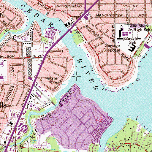 Topographic Map of Butcher Pen Creek, FL