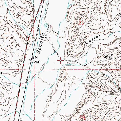 Topographic Map of Corral Canyon, AZ
