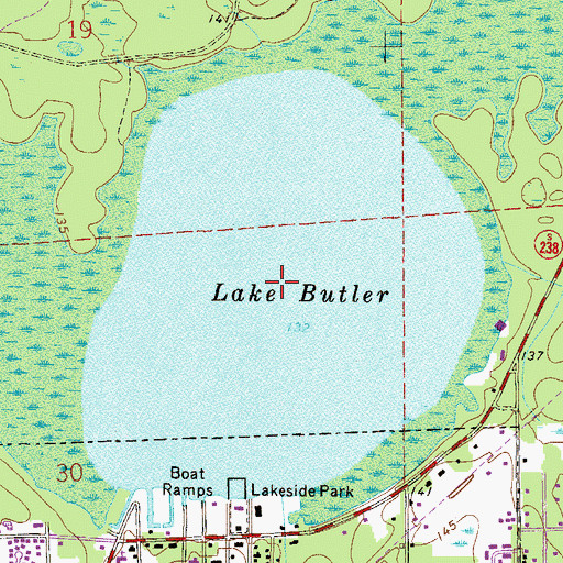 Topographic Map of Butler Lake, FL