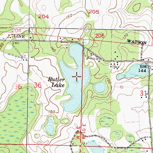 Topographic Map of Butler Lake, FL